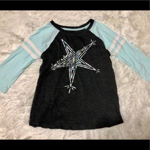 GIRLS 3/4 sleeve “shine like a star” shirt
